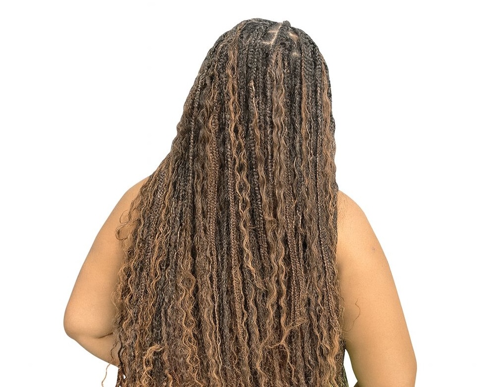 Flowing boho braids with curly ends