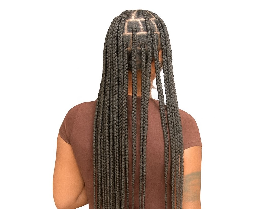 Woman with classic box braids