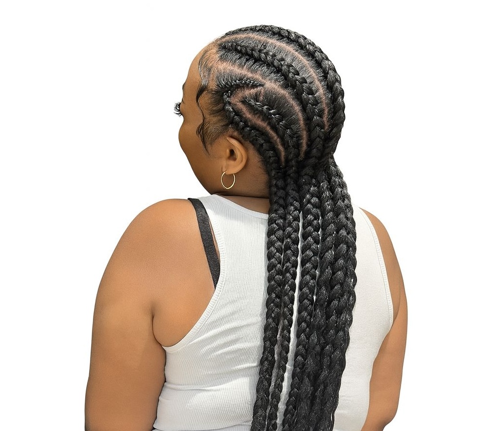 Sleek and stylish cornrow design